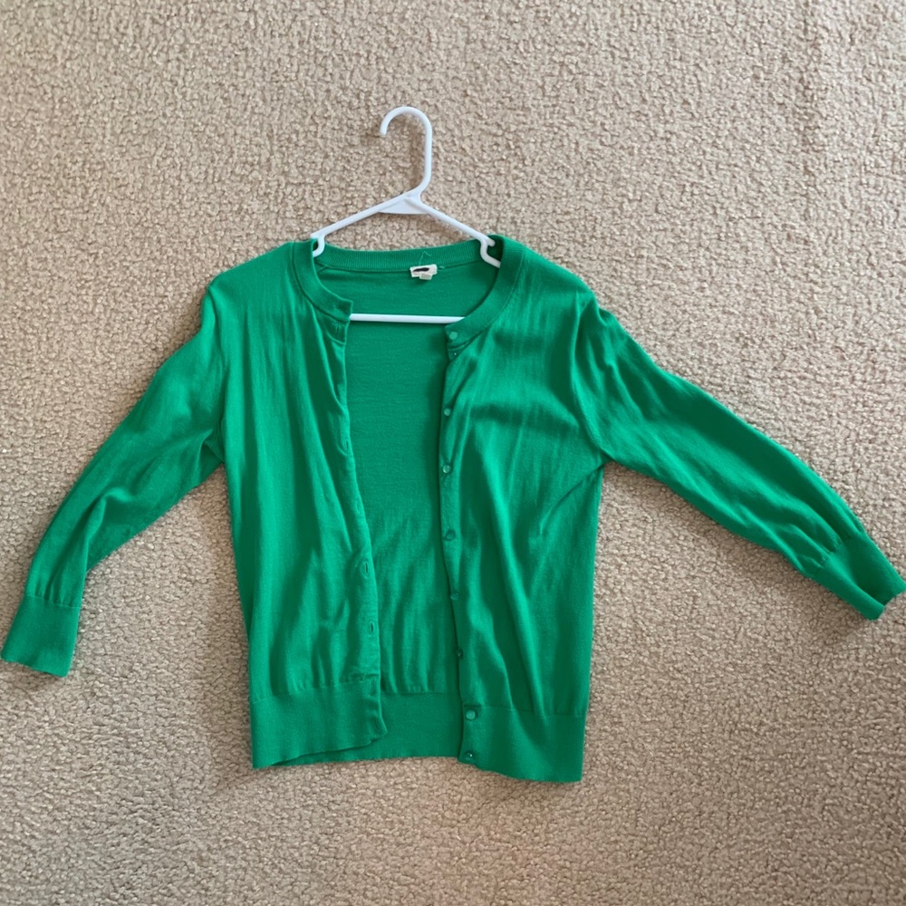 J. Crew Green Cardigan